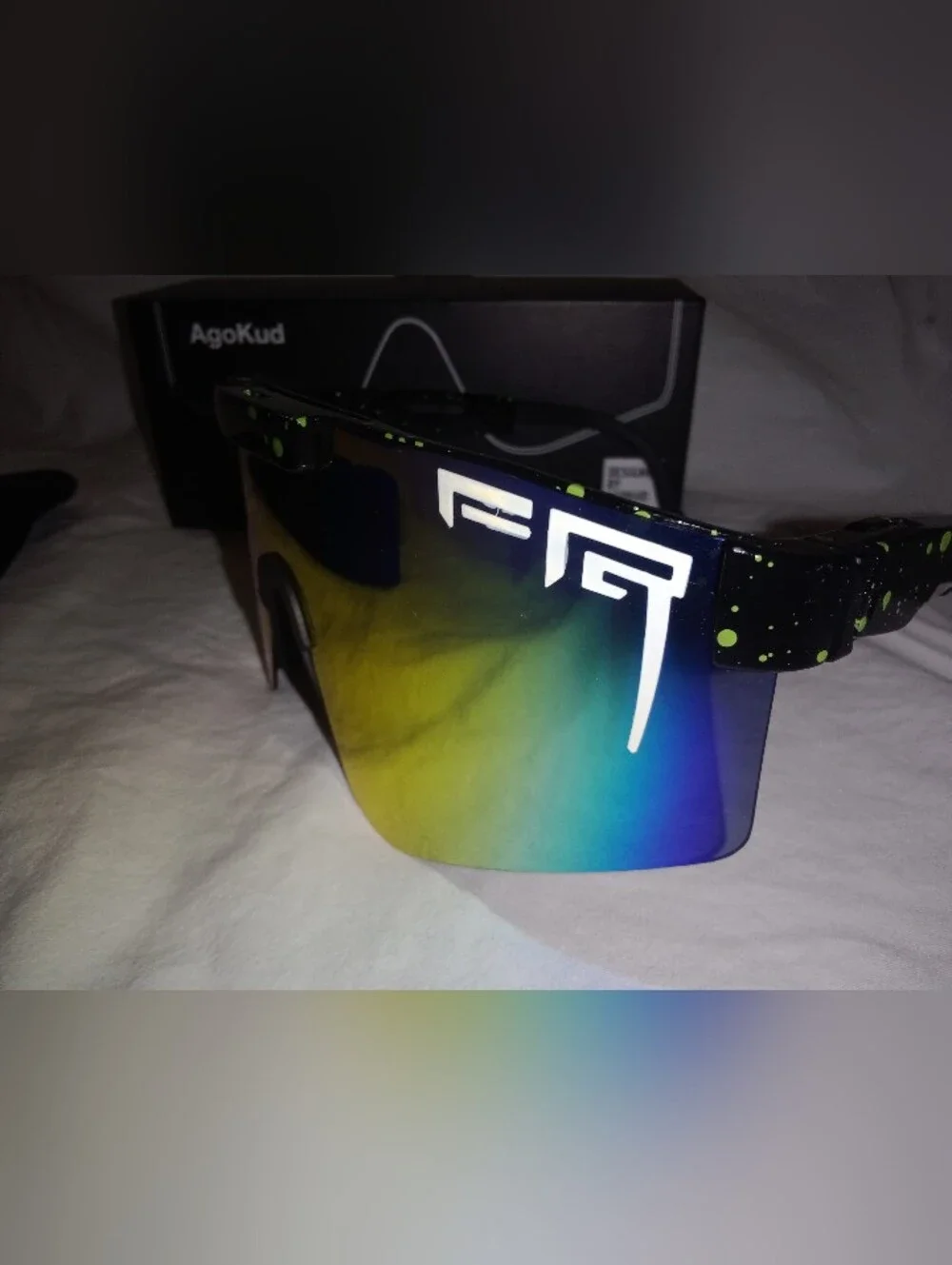New Agokud Cycling Running Outdoors Sunglasses Adjustable Arms Rainbow Lens